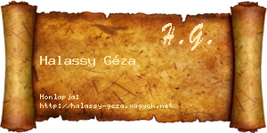 Halassy Géza névjegykártya