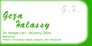 geza halassy business card