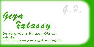 geza halassy business card